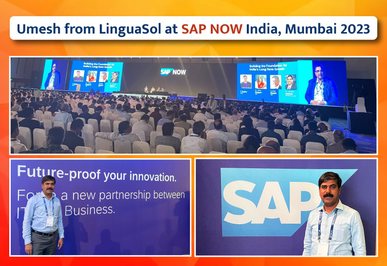 Umesh from LinguaSol at SAP NOW India, Mumbai 2023