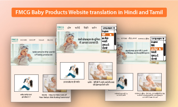 FMCG baby productswebsite translation in hindi and tamil